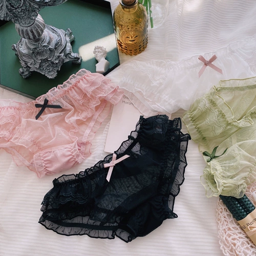 Японское нижнее белье, ультратонкие кружевные летние тонкие сексуальные штаны, средняя посадка