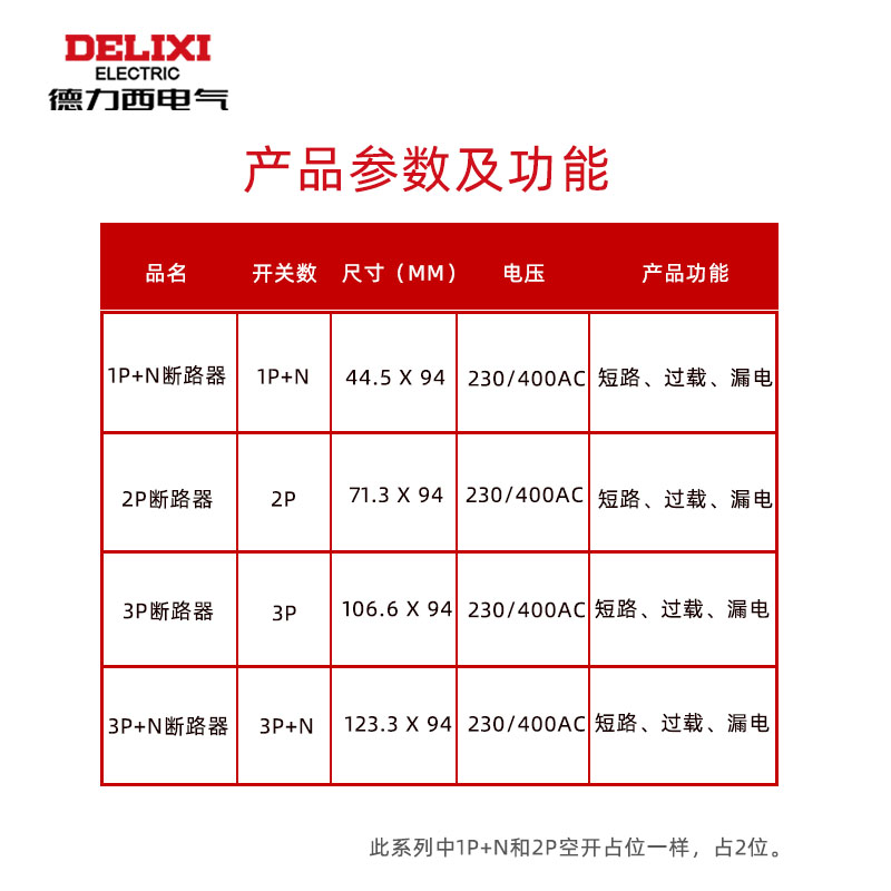 德力西开关 DZ47sLE 2P空气带漏电过载短路保护断路器 家用AC220V - 图2