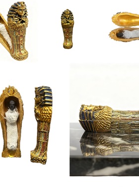 爆款埃及木乃伊装饰品树脂法老棺