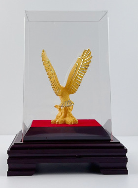 新款上市绒沙金大展宏图老鹰摆件