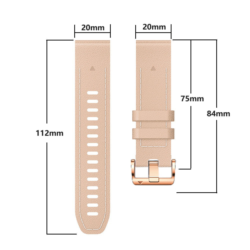 20mm适用佳明Fenix8 43mm贴皮硅胶表带 Fenix5s 6SPro皮革腕带 - 图1