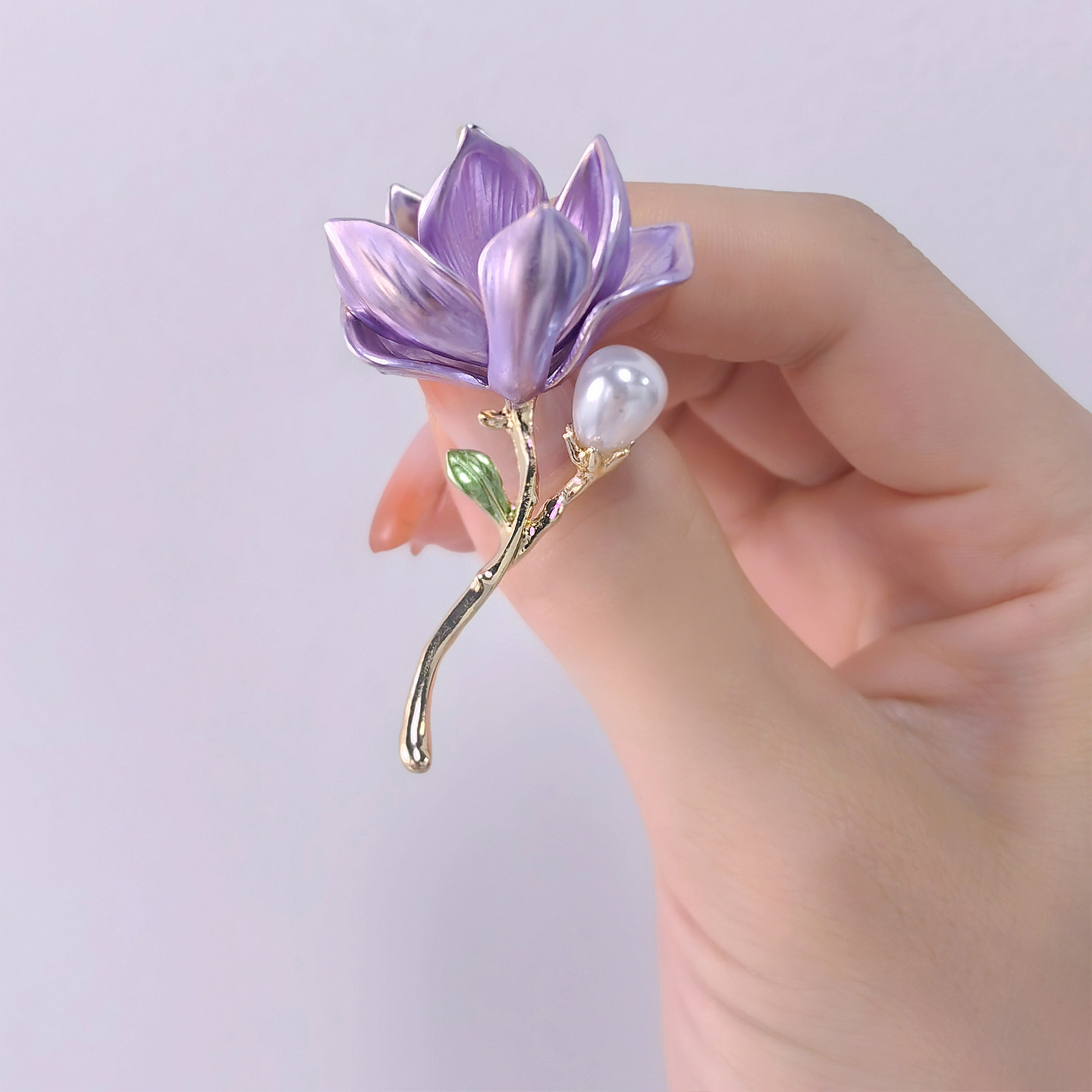 丨一折专区丨国风淡雅精致玉兰花胸针紫色花朵别针复古旗汉服胸花,淘宝优惠券,粉丝福利购,淘宝优惠卷