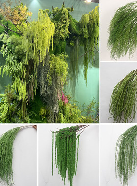 森系花艺莫奈风垂吊绿植背景挂花