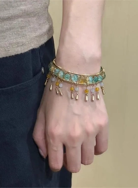 新中式流苏开口手镯女民族风古风复古高级感手环轻奢小众精致手饰