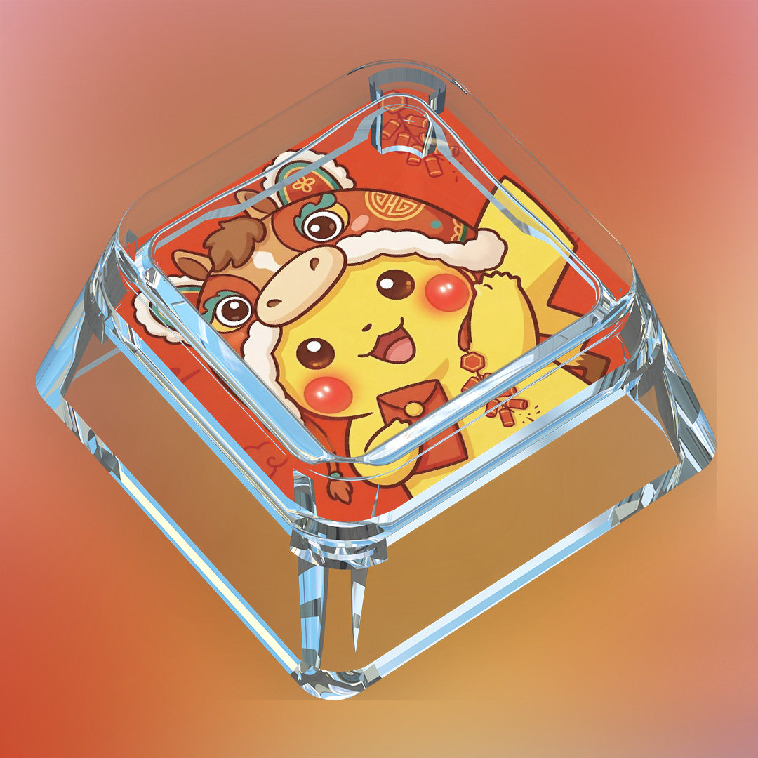 黑神话宝可梦键帽单个卡通可爱皮卡丘耿鬼新年可达鸭机械键盘键帽,淘宝优惠券,粉丝福利购,淘宝优惠卷