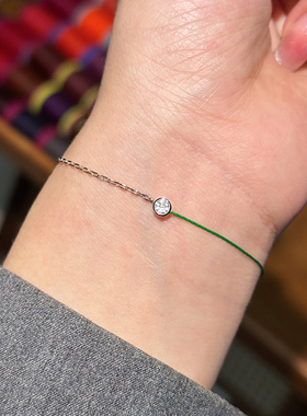 本命年18K巴黎小红绳编制珠珠