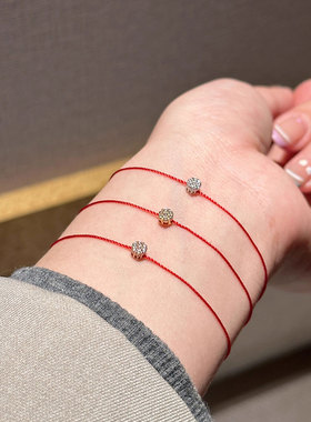 学生礼物情侣小红绳925纯银简约