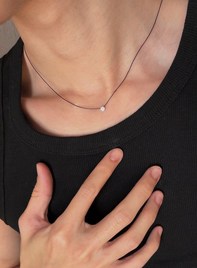 18k本命年法国小红绳红色黑色小花项链情侣幸运手工锁骨链送礼物