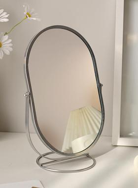 梳妆台化妆镜学生宿舍桌面梳妆镜网红美妆镜子公寓台式翻转补妆镜