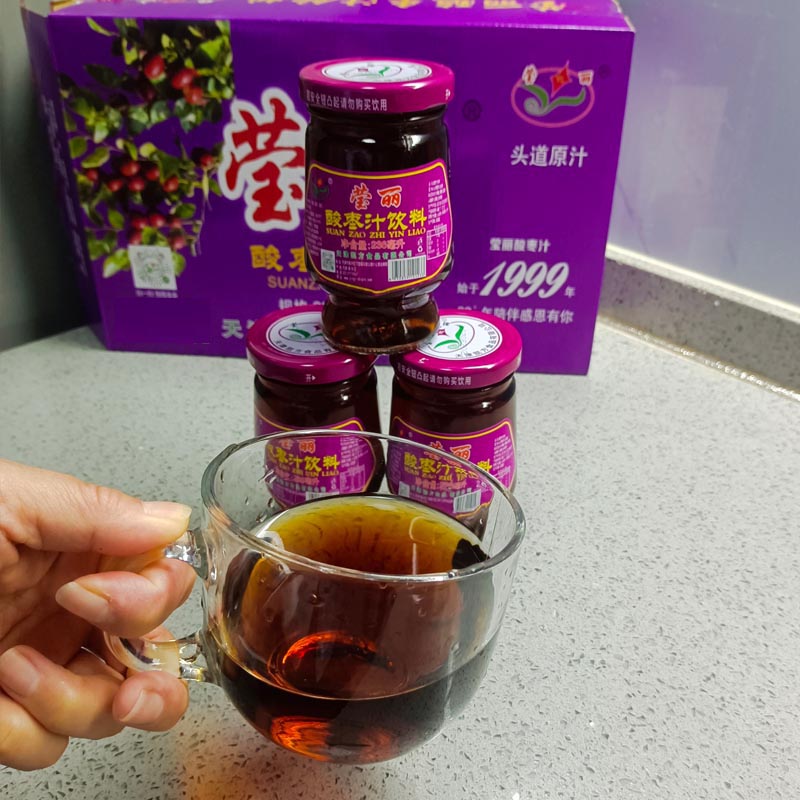 蓟县莹丽 酸枣汁饮料整玻璃瓶天津北京河北包邮236ml/瓶 整箱15瓶 - 图0