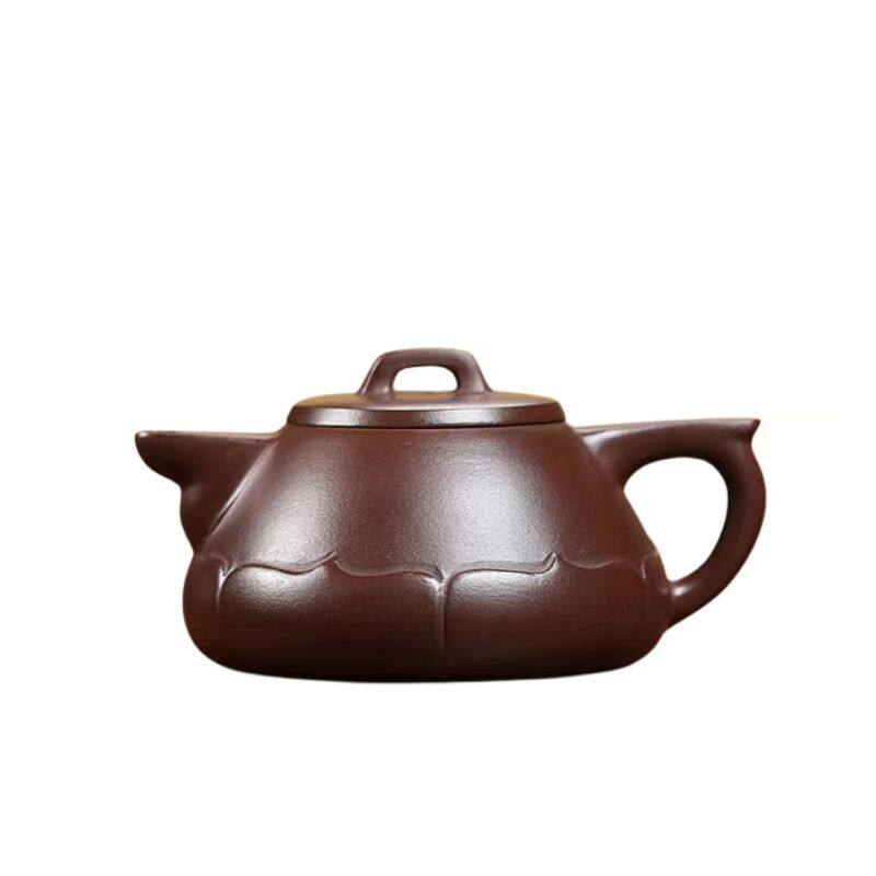 Authentic Yixing Lu Weiping purple clay pot original ore stale purple clay gentleman lotus shadow pot high-end teapot tea set gift