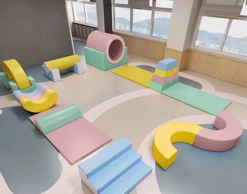 室内大型玩具儿童早教中心幼儿园软包感统器材教玩具软体爬滑组合 - 图0