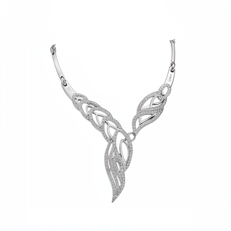 European and American cross-border diamond-encrusted oval earrings, rings, bracelets, necklaces, light luxury and high-end niche clavicle chain jewelry sets