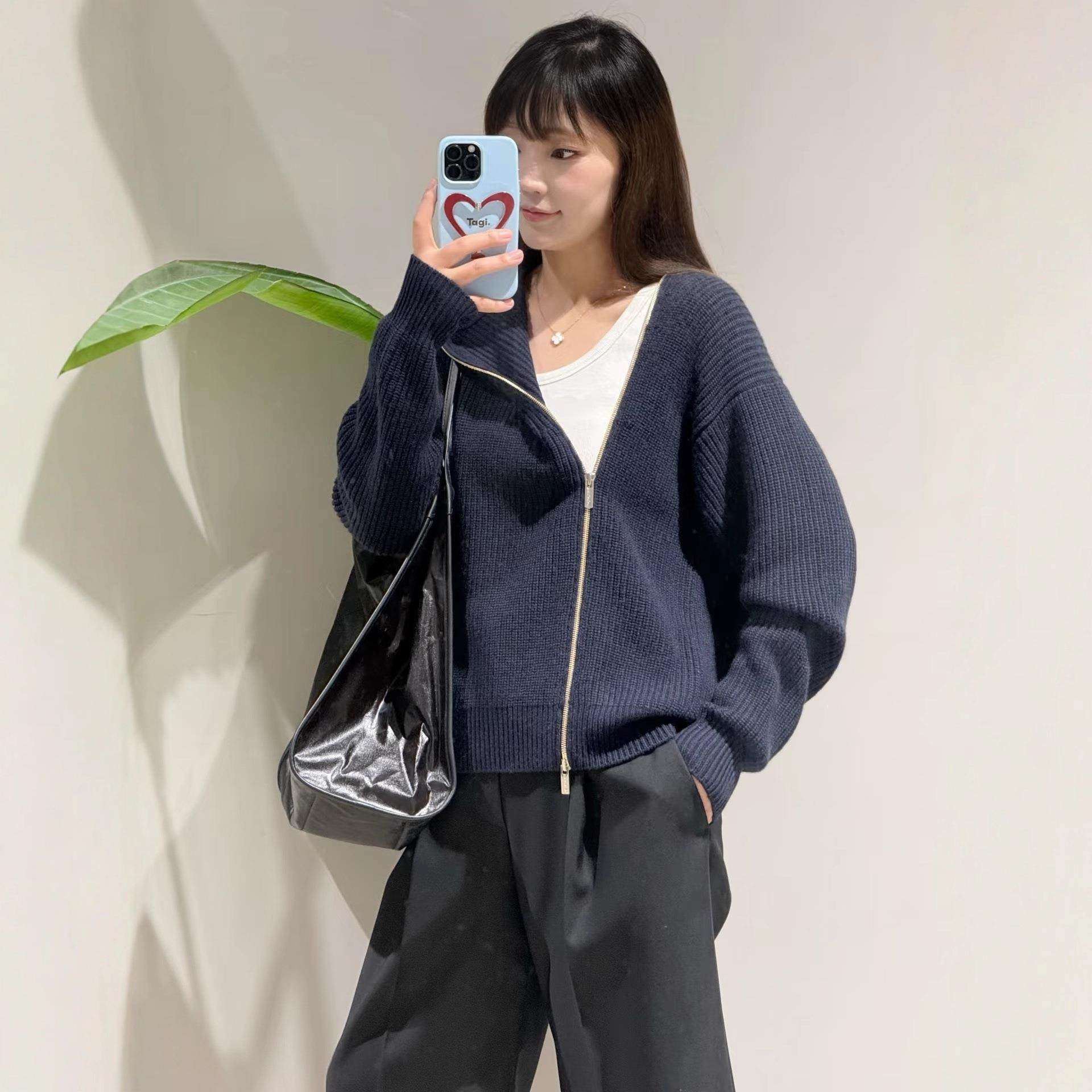 it :orange forest针织拉链开衫女高领拉链宽松加厚针织毛衣外套,淘宝优惠券,粉丝福利购,淘宝优惠卷