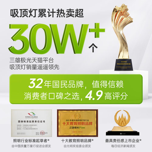 三雄极光led吸顶灯护眼智能客厅灯现代简约卧室灯具 - 图3