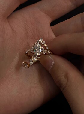 法式宫廷复古麦穗皇冠开口戒指