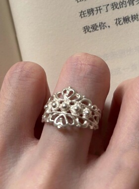 欧式复古宫廷镂空花纹戒指女简约