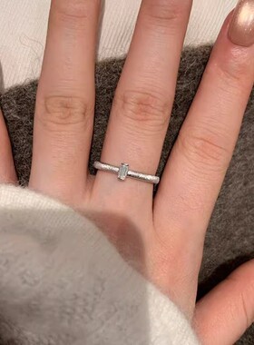 轻奢复古布契风方钻开口食指戒