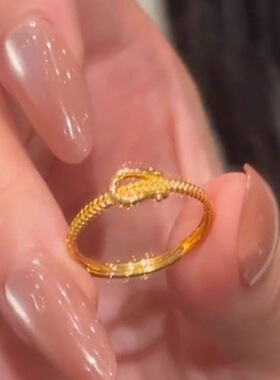 设计感美式碎冰冰小马蹄戒指