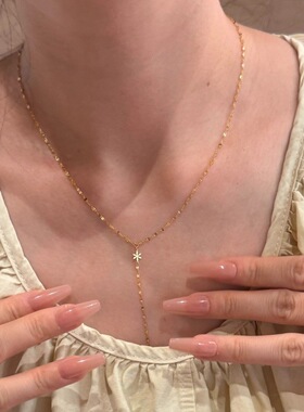 一款两戴式雪花项链爆闪长款y字