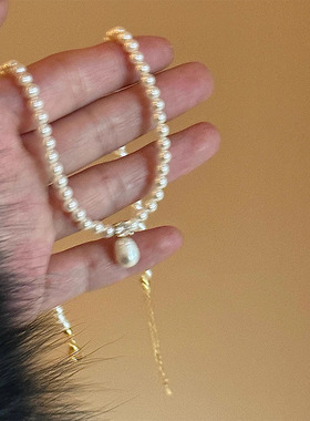 韩系闪锆珍珠项链女配饰高级颈链