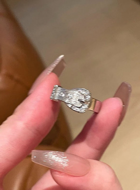 银色锆石清冷感戒指女百搭指环潮