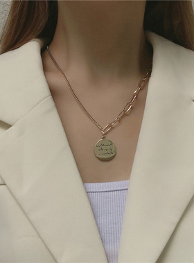 复古ins嘻哈项链女潮小众设计感