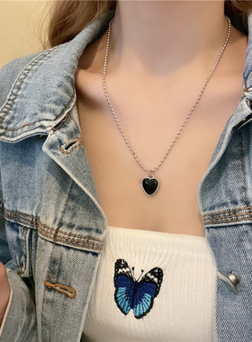 东大门配饰ins冷淡风爱心锁骨链