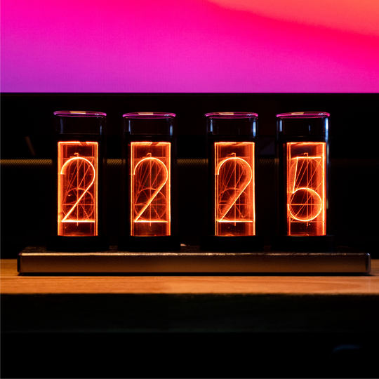 Glow tube clock RGB creative desktop ornaments Gifts Pseudo-glow clock B station fans counting alarm clock Gixi