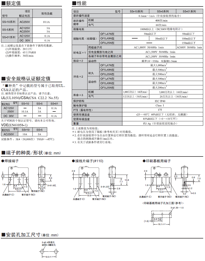 进口正品欧姆龙Omron 3脚微动开关SS-5GL SS-5GL2 SS-5GL-F 5GL13-图1