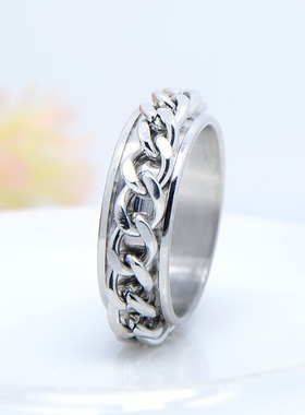 非主流百搭可活动链条戒指