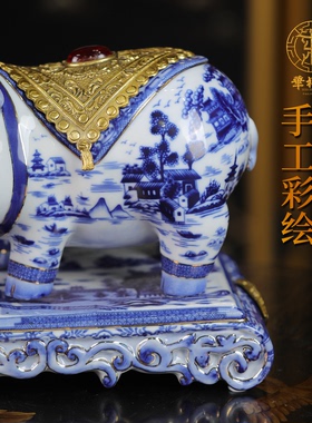 新中式金猪纳福陶瓷摆件开业礼
