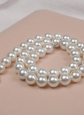 其他贝珠贝壳圆珠女正圆贝珠项链