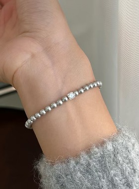 法式锆石正圆施家珍珠手链