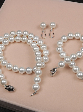 轻奢贝壳圆珠珍首饰套装高档耳环