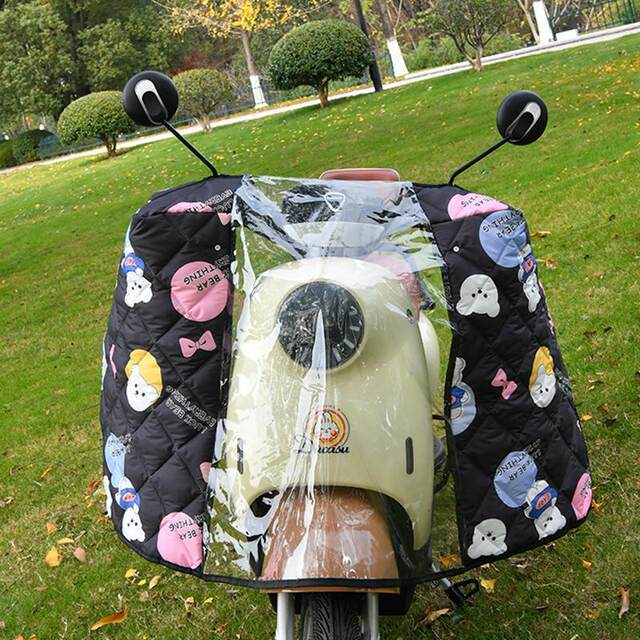 Electric vehicle windshield quilt with cotton and thickening on the outside, all-inclusive battery motorcycle windshield, warm and waterproof, suitable for all seasons