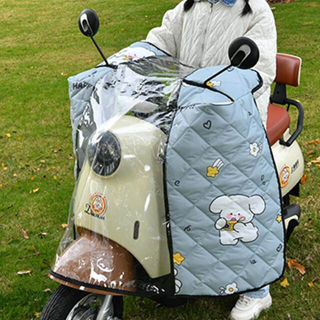 Electric vehicle windshield quilt with cotton and thickening on the outside, all-inclusive battery motorcycle windshield, warm and waterproof, suitable for all seasons