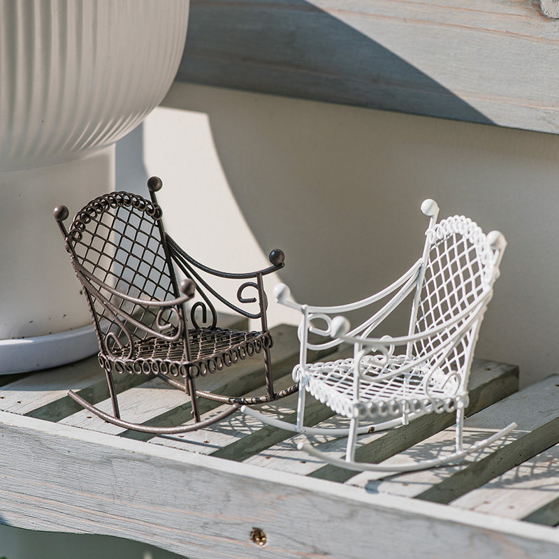 趣味铁艺迷你仿真摇摇椅装饰微景观庭院造景摆件创意阳台花园杂货,淘宝优惠券,粉丝福利购,淘宝优惠卷