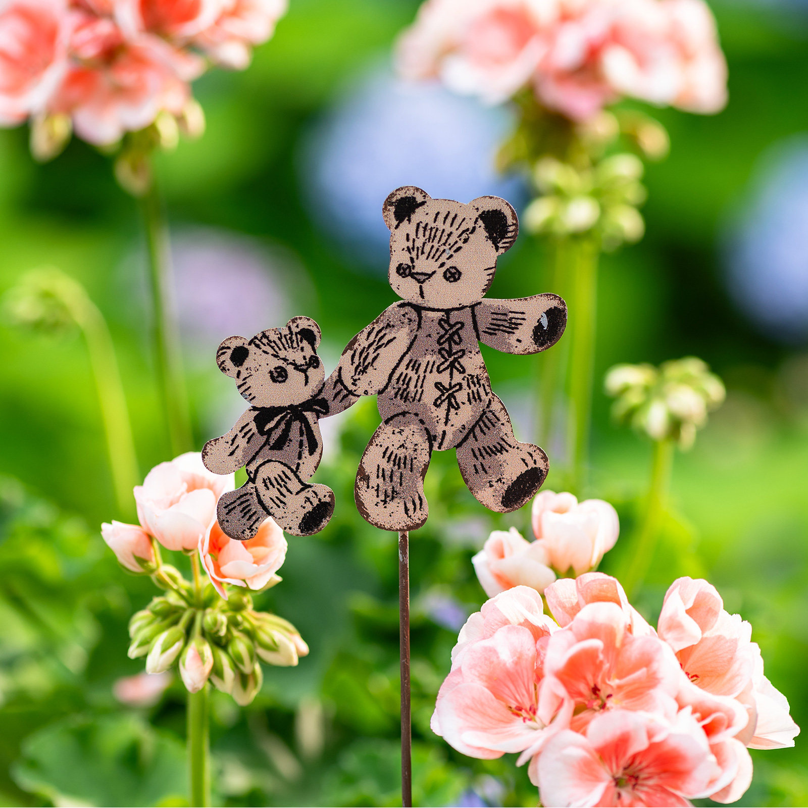 铁艺复古小熊插牌花园杂货园艺装饰花插户外庭院阳台花园花盆装饰,淘宝优惠券,粉丝福利购,淘宝优惠卷