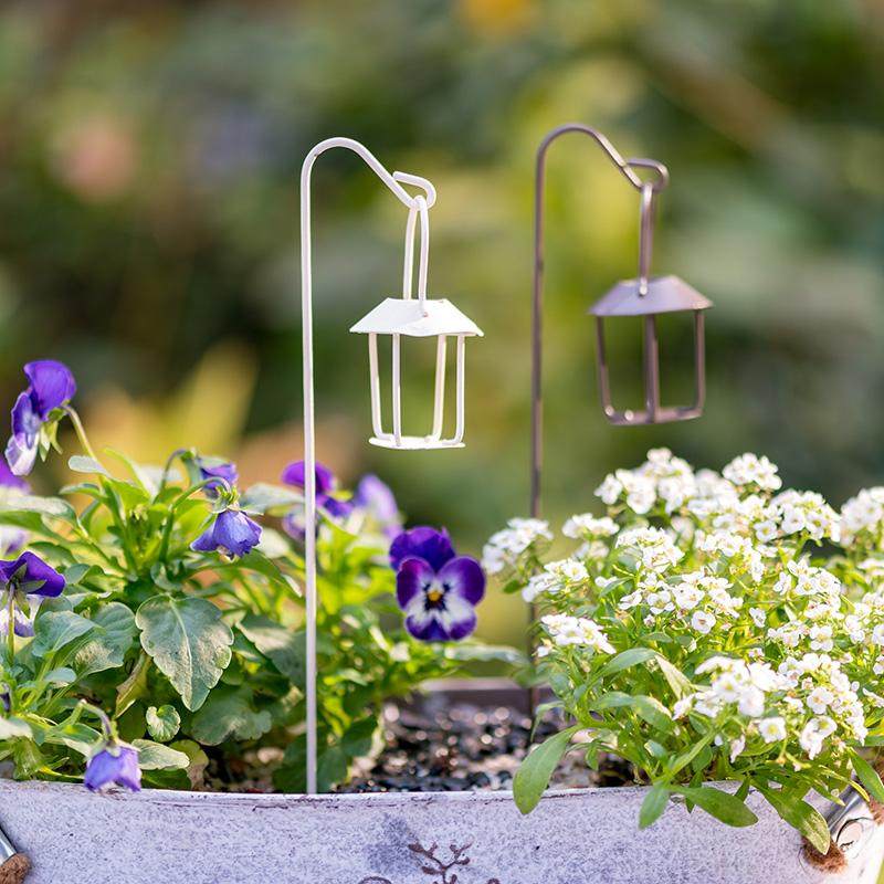 趣味迷你铁艺小路灯花插花园杂货多肉盆栽摆件花卉装饰亮灯插件,淘宝优惠券,粉丝福利购,淘宝优惠卷