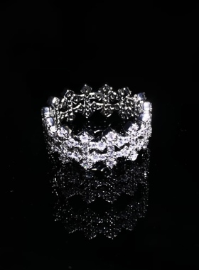 Mr.Bling满钻十字架情侣款戒指