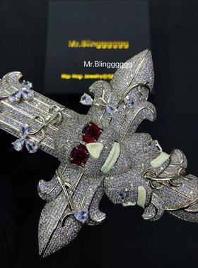 liluzivert同款骷髅逆十字架吊坠