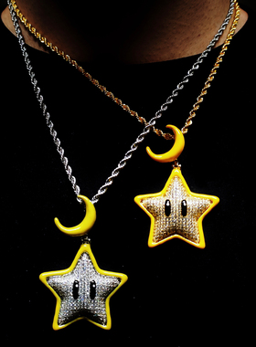 Mr.Bling情侣款星星月亮夜光吊坠