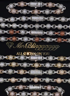 Mr.Bling定制满钻彩色圆珠项链