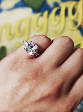 Mr.Bling情侣款纯银祖母绿切钻戒