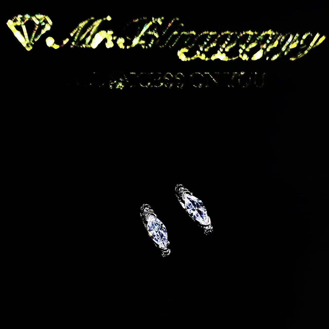 Mr.Blingggggg European and American hip-hop jewelry 925 silver inlaid with marquise diamond couple style niche rap earrings