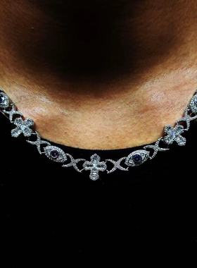 Mr.Bling定制蓝紫色全视之眼项链