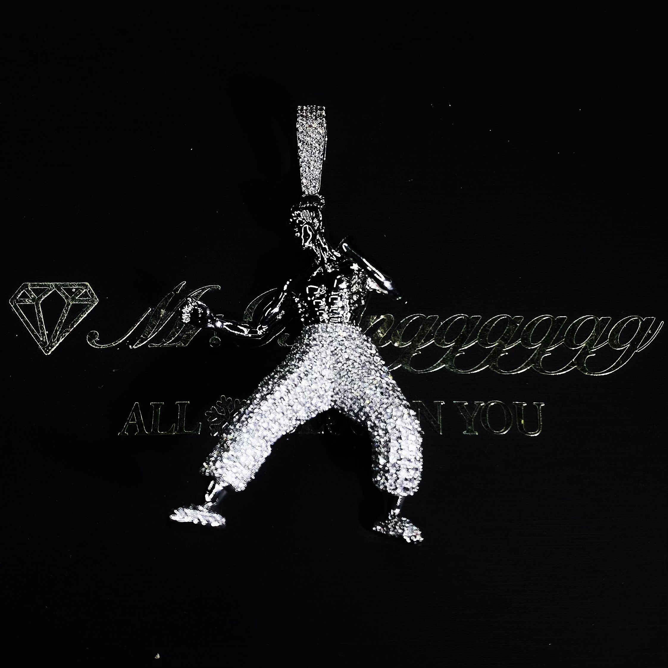 Mr.Blingggggg European and American hip-hop jewelry solid three-dimensional double-sided diamond Bruce Lee portrait trend pendant