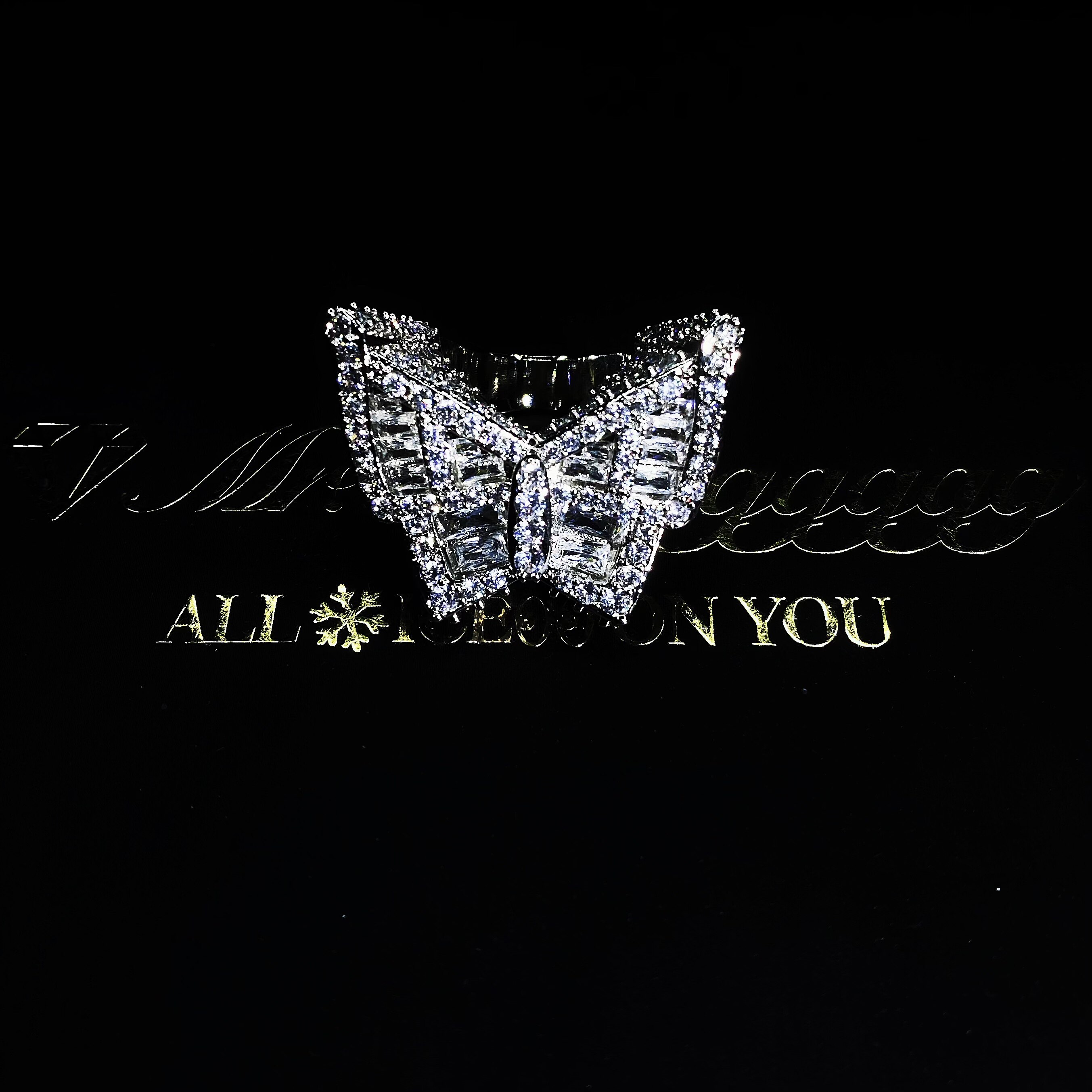 Mr.Blingggggg European and American hip-hop jewelry Swae Lee's same ICEBOX full diamond mixed butterfly ring