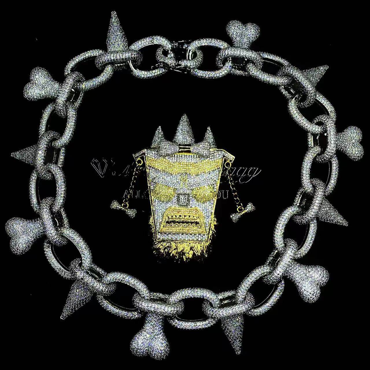 Mr.Blingggggg European and American hip-hop jewelry trippie redd same style Indian rivet bone set